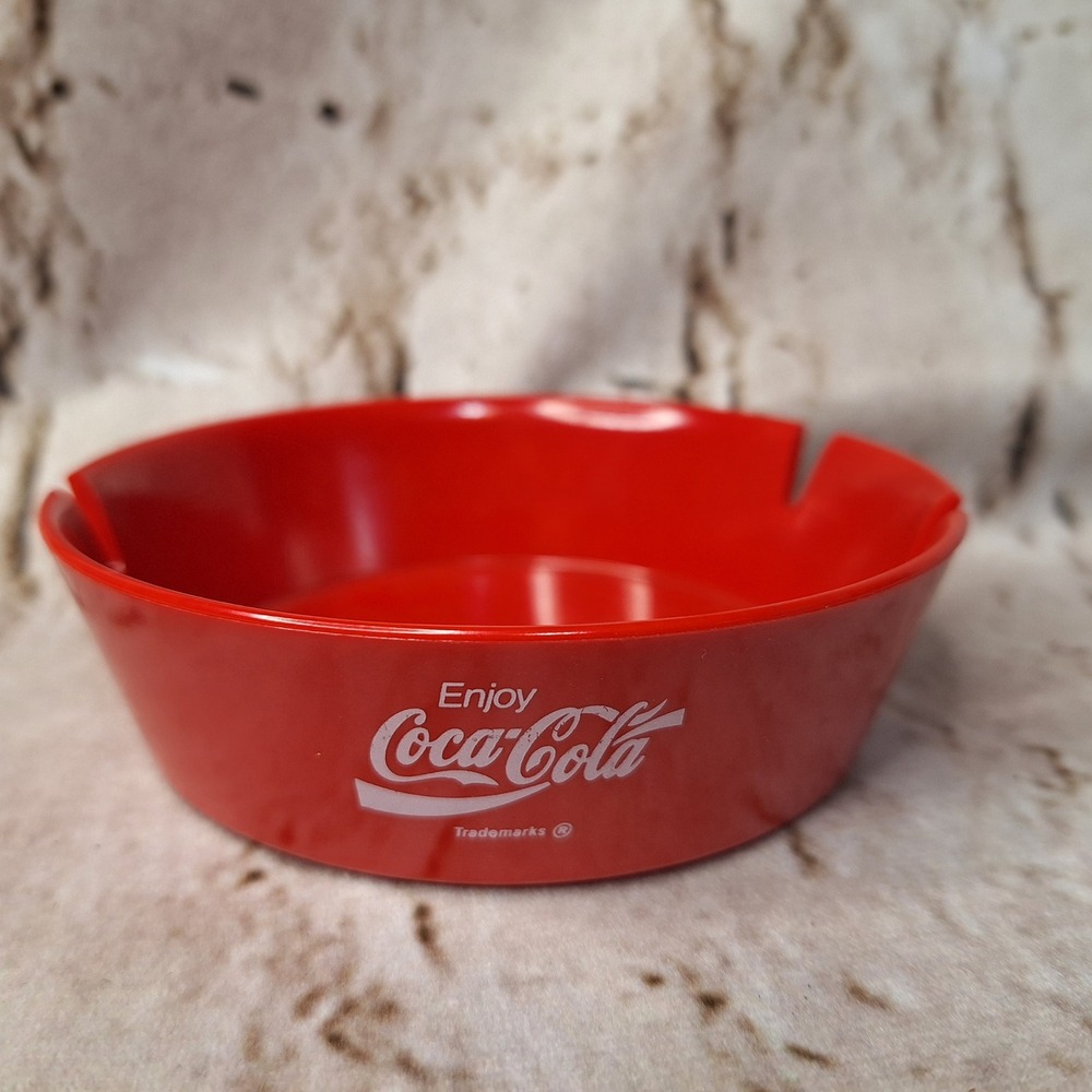 Vintage Coca-Cola Red Plastic Ashtray and 1960s Ridge Bottling Co Receipt Pad